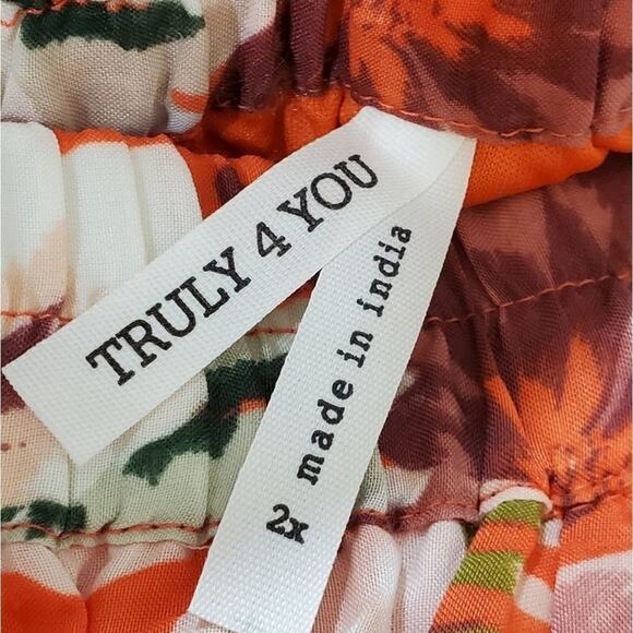 Truly 4 you Gorgeous flowy tropical floral maxi skirt plus size 2X - Picture 8 of 9